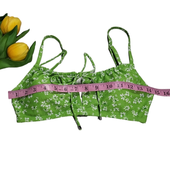 Perry Shirred Bikini Top Floral in Gren - Picture 6 of 13